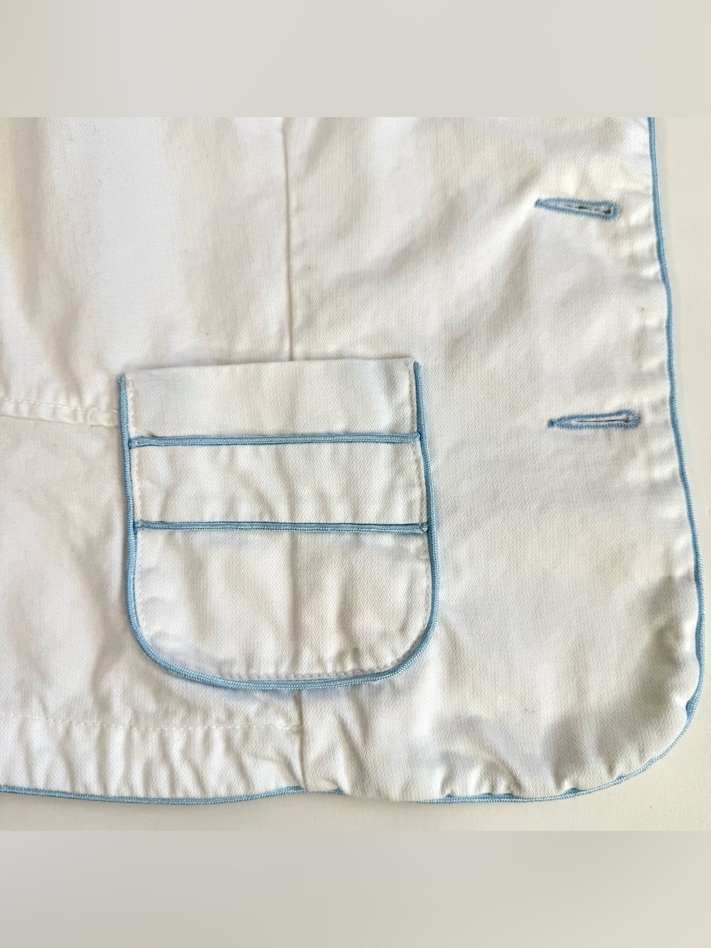Y2K VINTAGE JUICY COUTURE JEANS White Twill Blue Piping Blazer Jacket Size XL - Picture 14 of 15